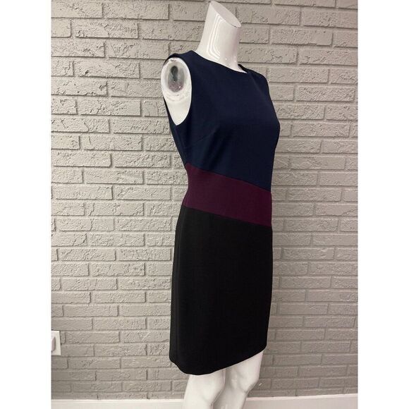 Tommy Hilfiger Women Sleeveless Color Block Sheath Dress Size 6 - Picture 2 of 8
